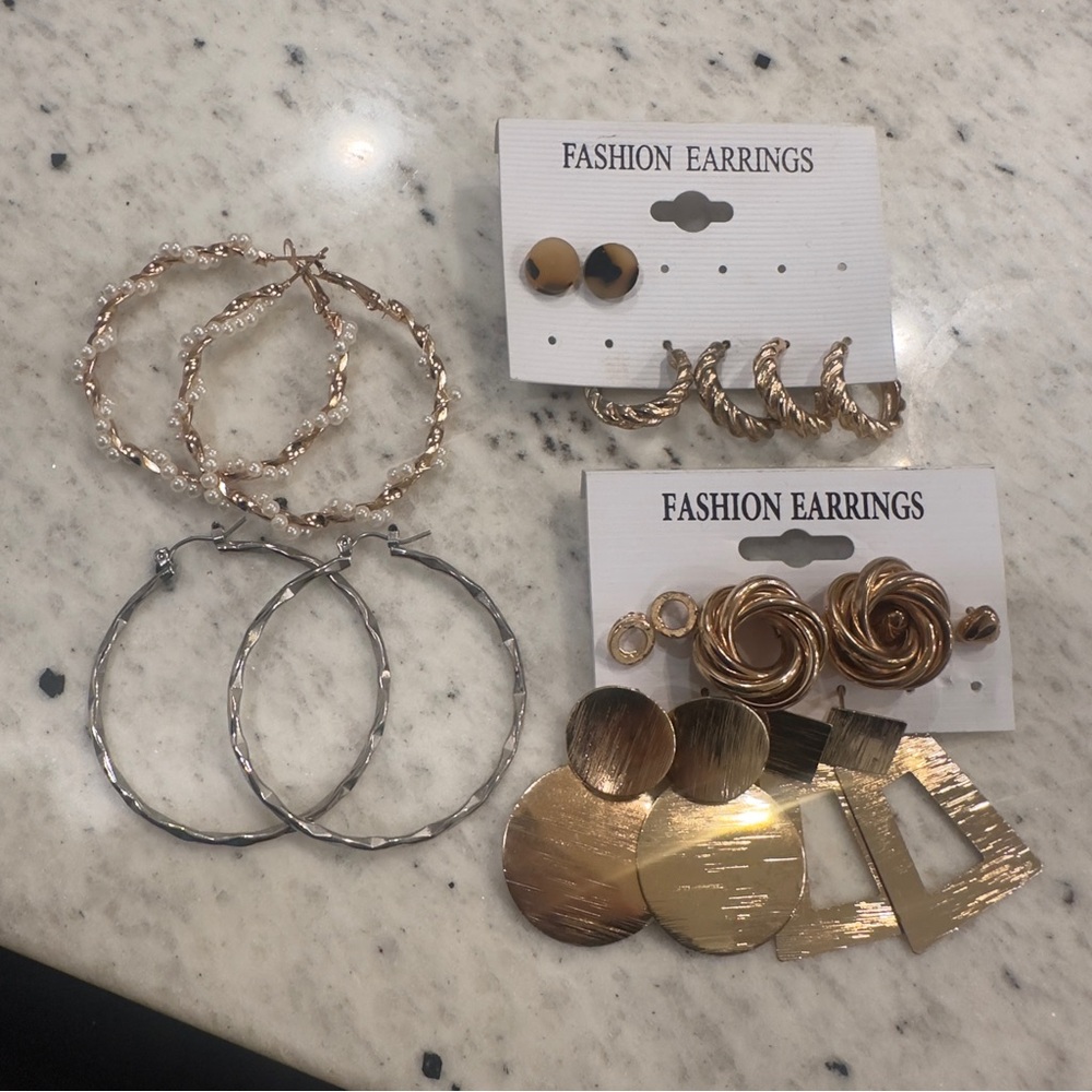 Stylish Silver and Gold Earrings Collection